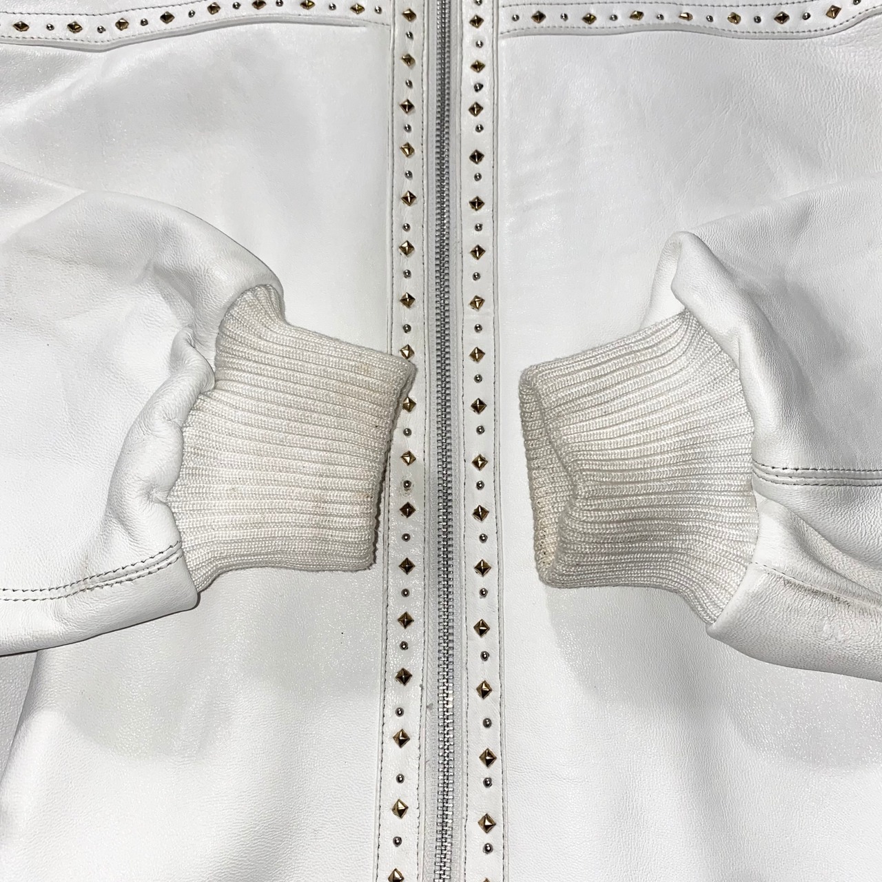 PELLE PELLE studs design white leather blouson
