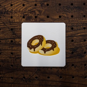 【コースター】活版印刷のコースター ドーナッツのイラスト