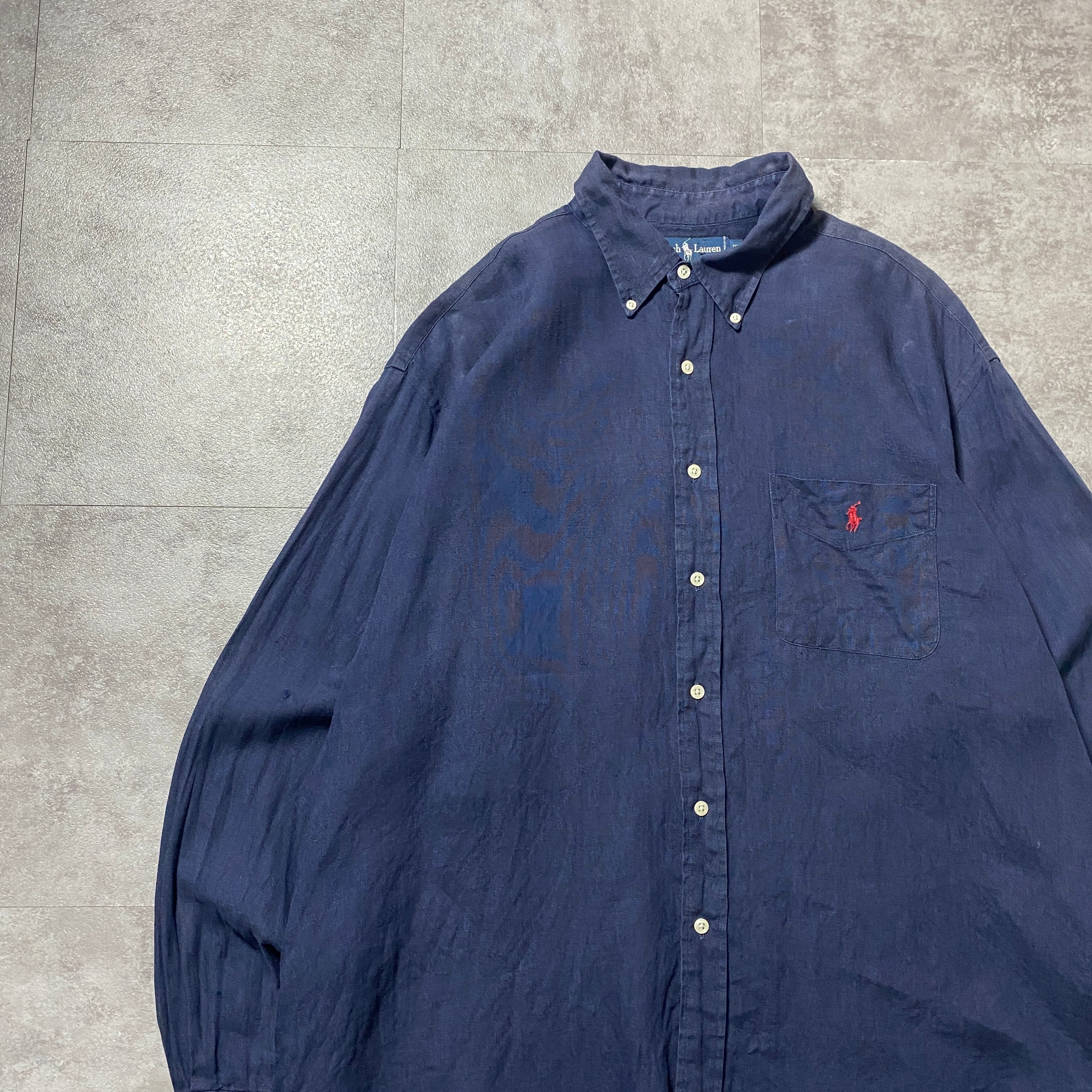00's Ralph Lauren ラルフローレン 刺繍ロゴ ポニー 胸ポケット