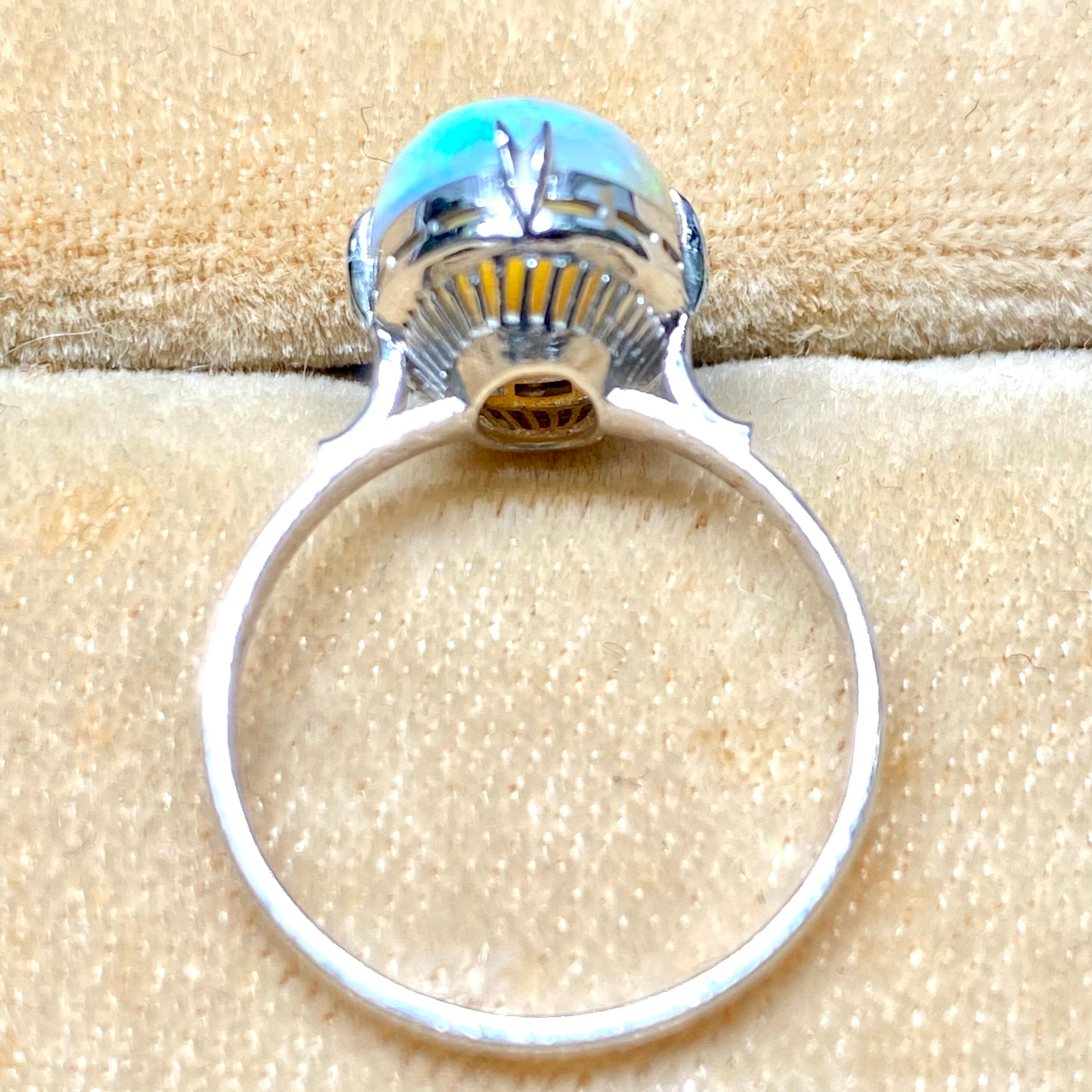 昭和の懐かしい指輪 Japanese Traditional ring k14WG オパール ...