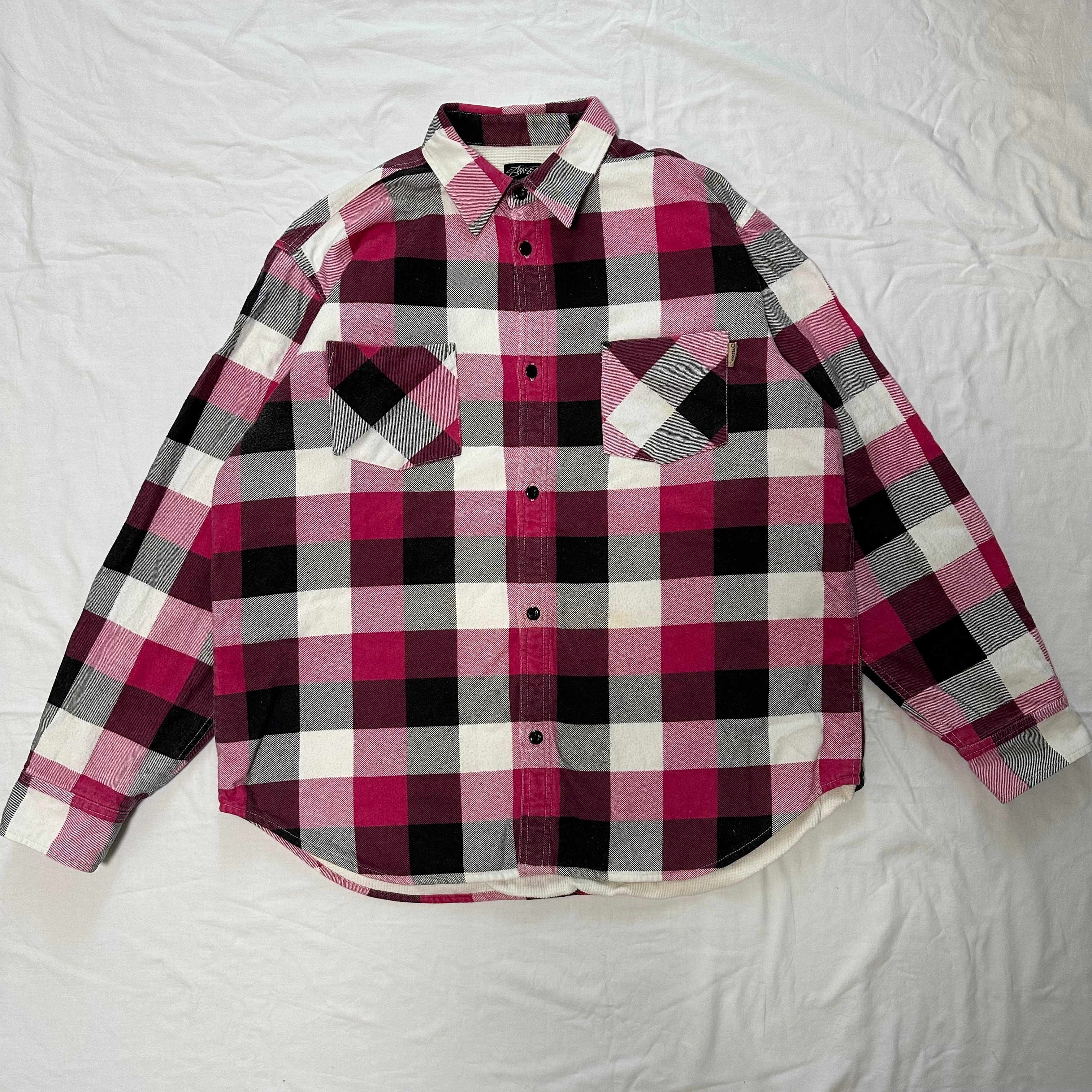90s bitch skateboards Plaid Flannel Zipup Shirt / ビッチスケート