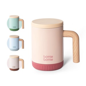 【特価処分】BOTTLE BOTTLE マグカップ 400ml 蓋付き タンブラー ふた付き おしゃれ こぼれない ステンレス 真空 断熱 保温保冷 コーヒー 直飲み 学生 女性 男性 陶器風 ピンク