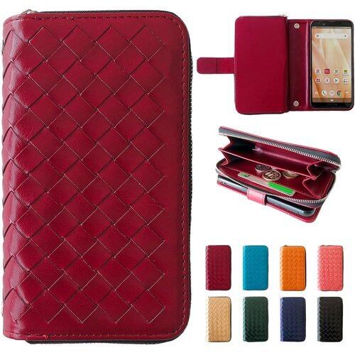 OPPO A79 5G A303OP CPH2557 用 手帳型 ケース カバー oppoa79 a303opケース a303opカバー oppoa79ケース oppoa79カバー オッポ 手帳 手帳型ケース 手帳型カバー 財布付き編み込み ワインレッド 2426