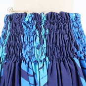 フラダンス 衣装 パウスカート ブルー系 シングル リーフ柄 ワントーン きれい かわいい 華やか 鮮やか シンプル ロング ハワイアン アロハ ハワイアンプリント フラ ダンス レッスン 練習 大人っぽい