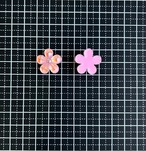 [５個]クリスタルピンクフラワー:20mm×20mm