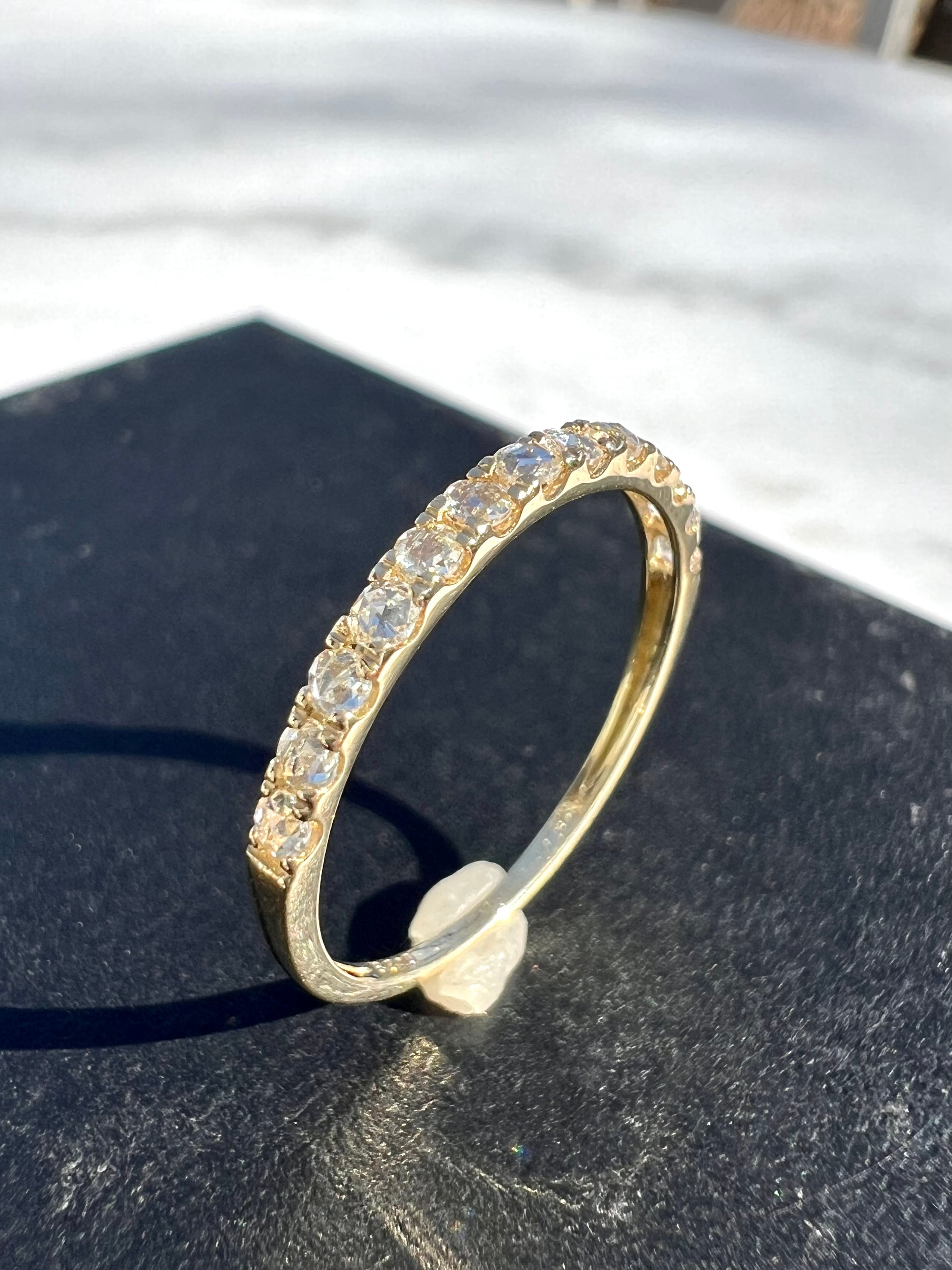 K18YG ローズカットダイヤモンドハーフエタニティリング 0.23ct #12