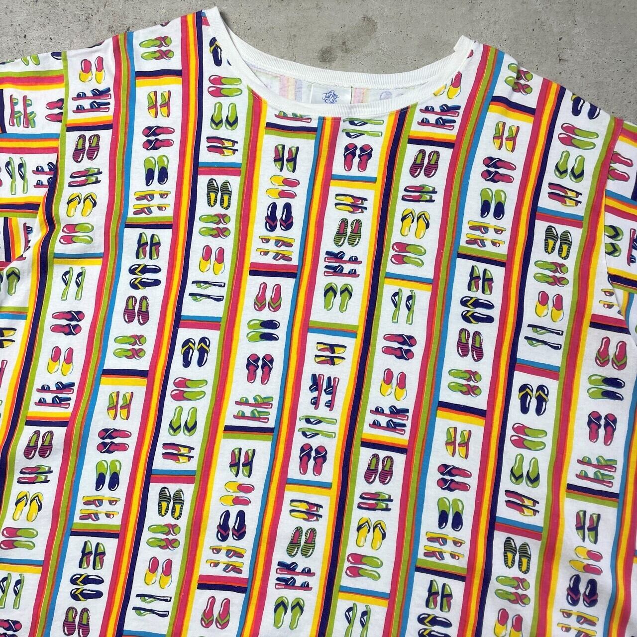 ビッグサイズ 90年代 USA製 JUST MY SIZE シューズ柄 総柄 オール