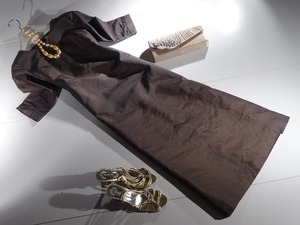 ★M(9号）☆光沢ロングワンピ－ス(OPN6589)