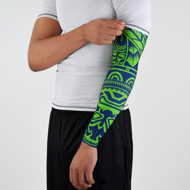 SLEEFS アームスリーブ オーシャングリーンブルー 左腕用 Lサイズ