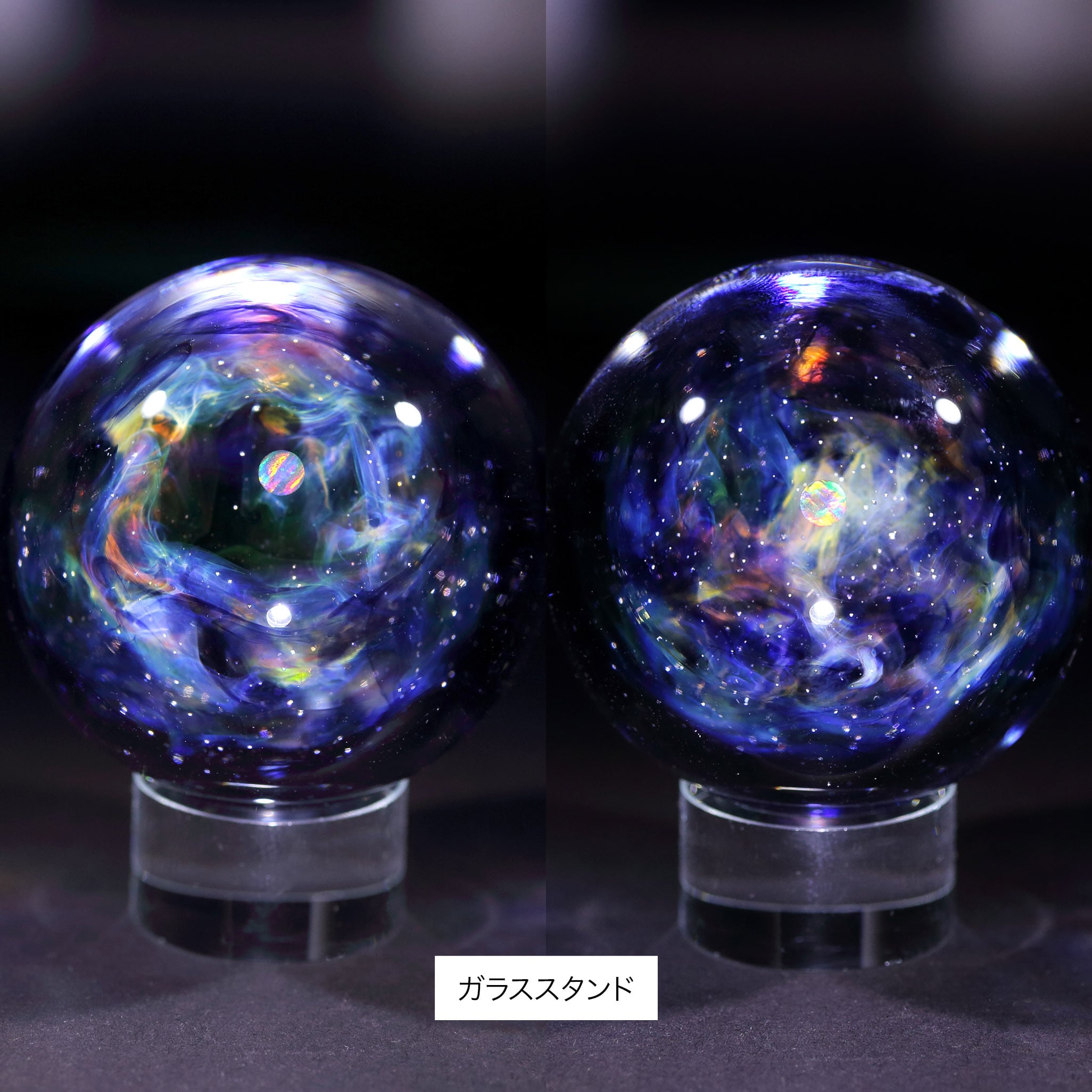 43mm Dual-Sided Design Nebula Galaxy Glass Marble 両面星雲状宇宙