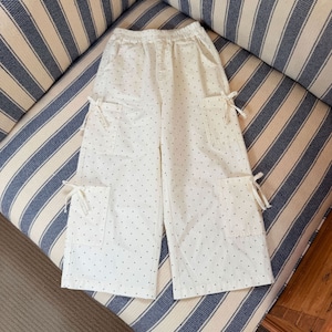 春水玉柄リボン付きボトムス