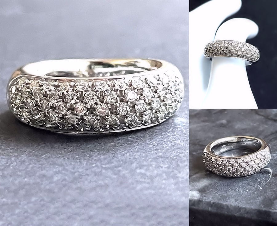 DAMIANI ダミアーニ K18WG ホワイトゴールド パヴェ ダイヤモンド リング 8号 指輪 750