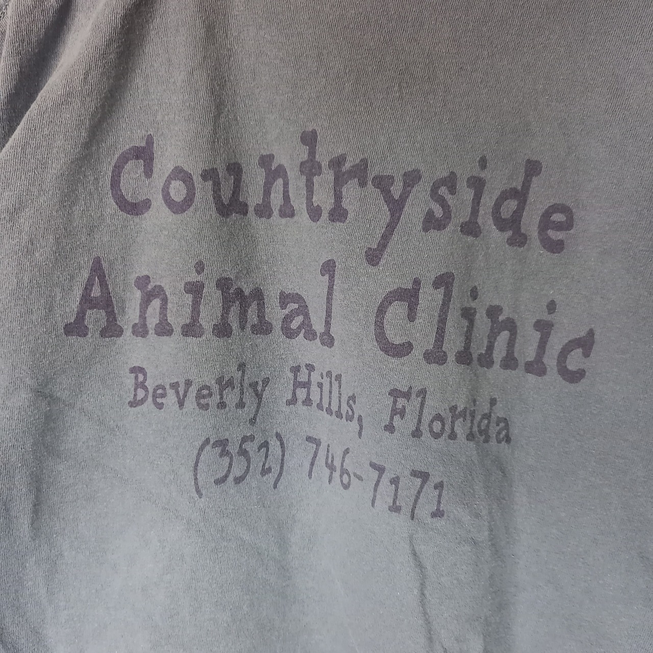 ギルダン　クルーネック　プリントTシャツ　半袖　企業ロゴ　くすみブルー　S