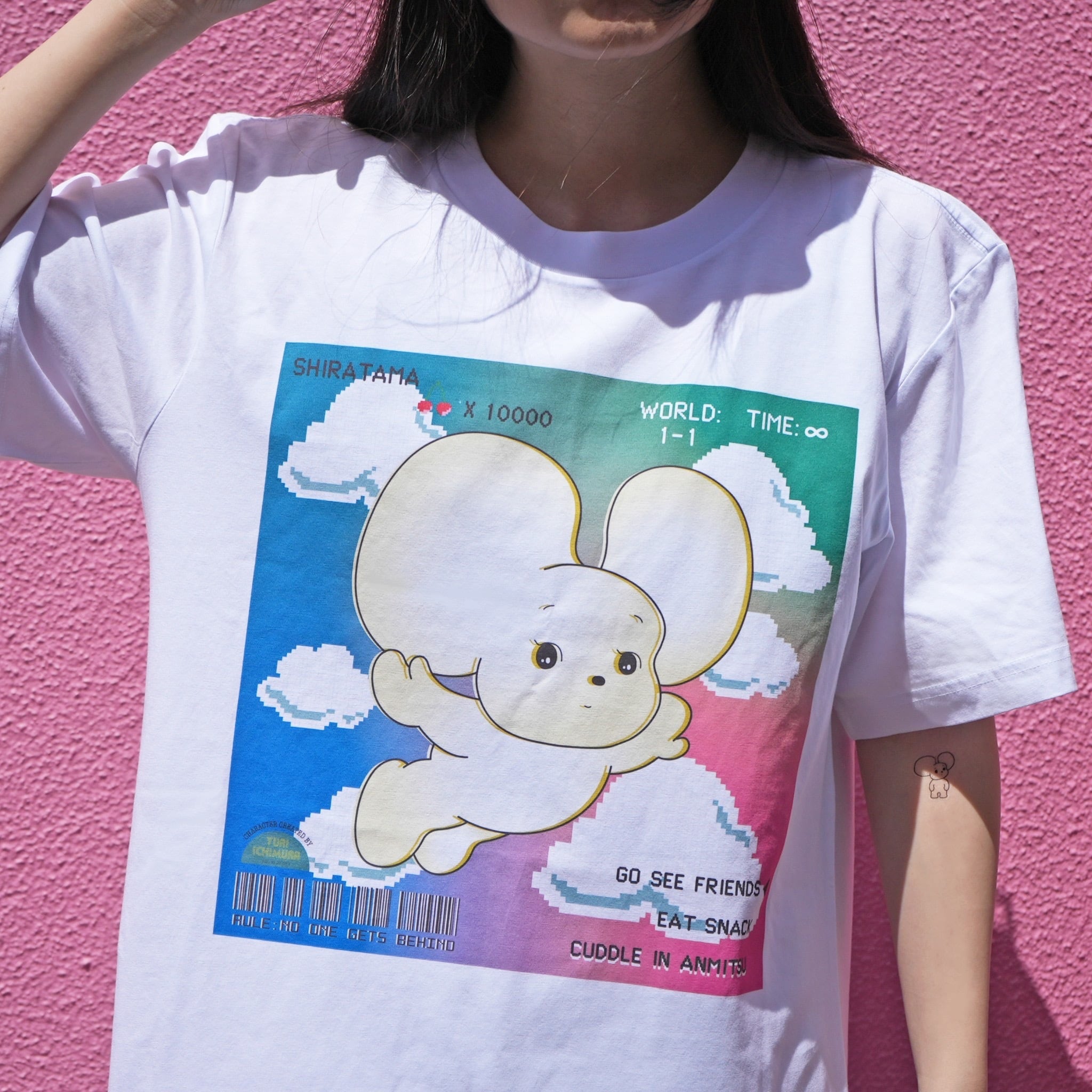 SHIRATAMA GAMES・虹色の空飛ぶシラタマ/Tシャツワンピ | YURI