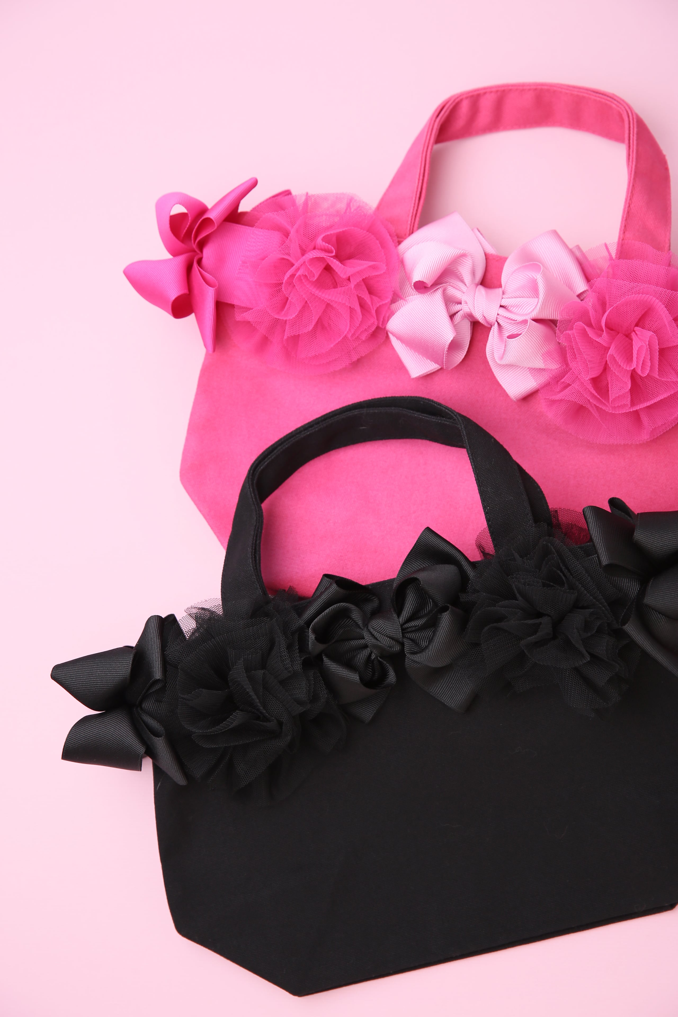 CLOSE SALE★DRB0006-BL チュールで仕立てたお花とツィストリボンのお花畑のようなトートS★★★