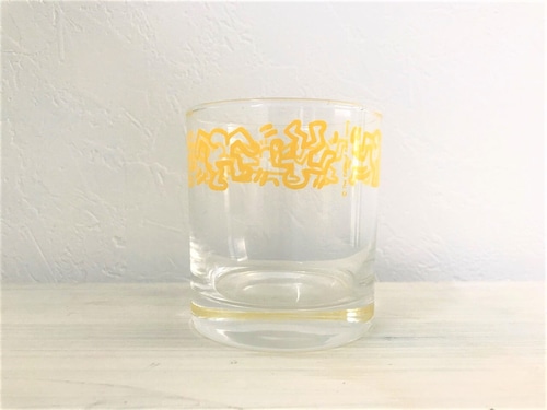 90s Keith Haring dead stock Official Glass YELLOW