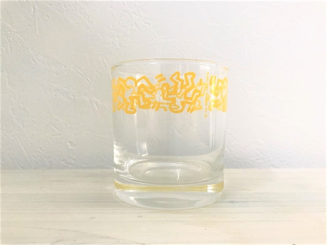 90s Keith Haring dead stock Official Glass YELLOW