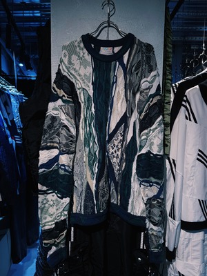 【D4C】90's vintage "COOGI" crazy pattern design 3D knit pullover