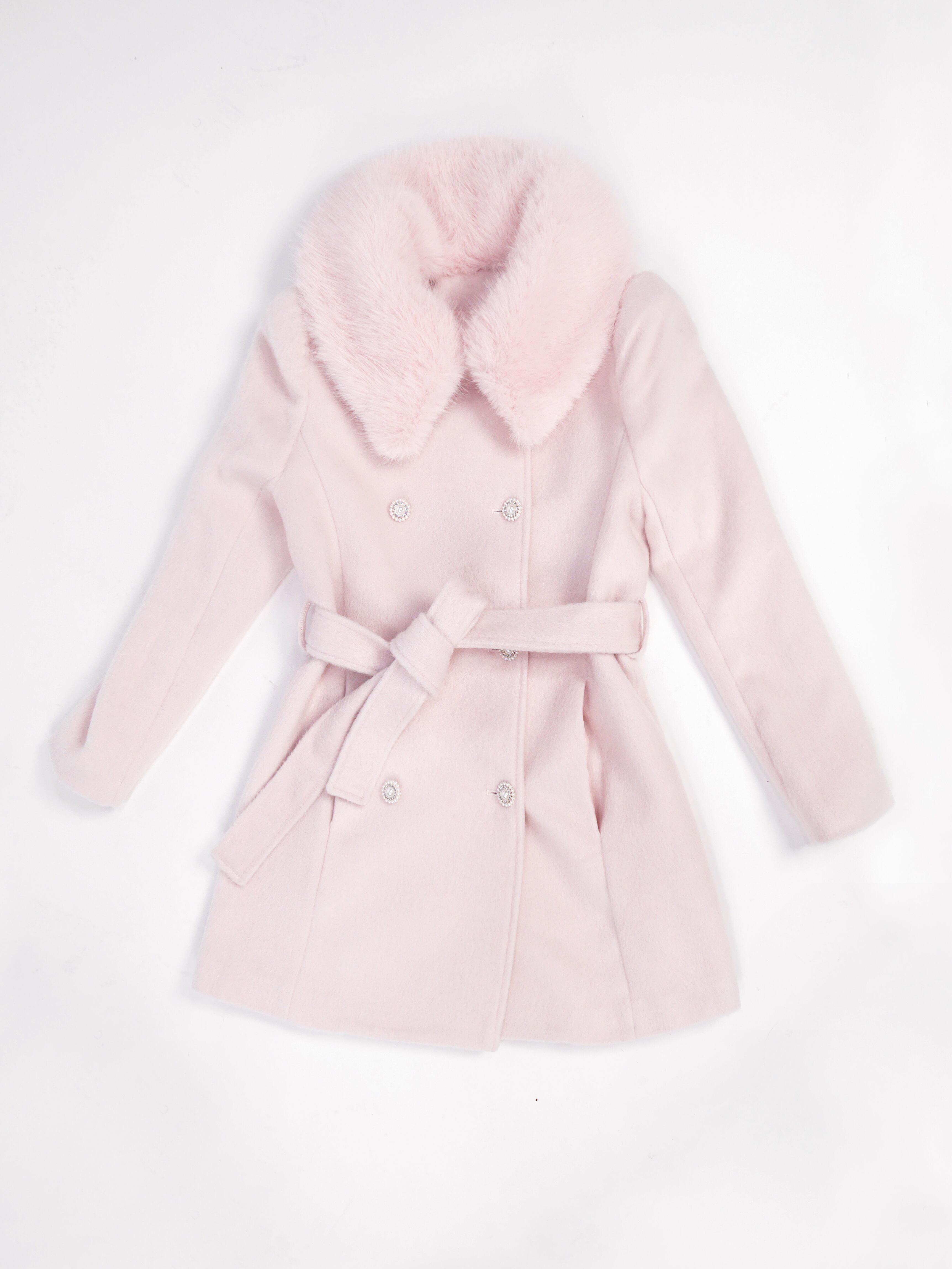 fur collar bijou coat -pink- | mieya mieya