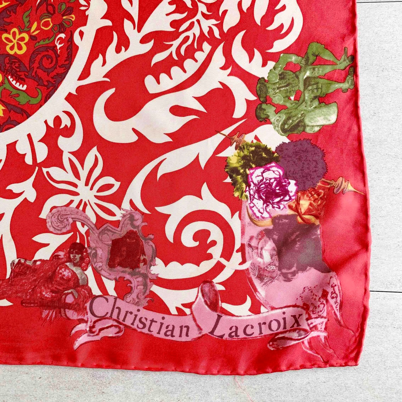 クリスチャン・ラクロア　シルクスカーフ 　スペイン　フラメンコ 12acbs29