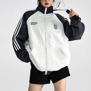 2色/サイドラインジップアップトップス ・20082 2色/サイドラインジップアップトップス ・20082