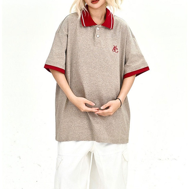 クラシックエンブレムボリュームシルエットポロシャツ 2col R02036