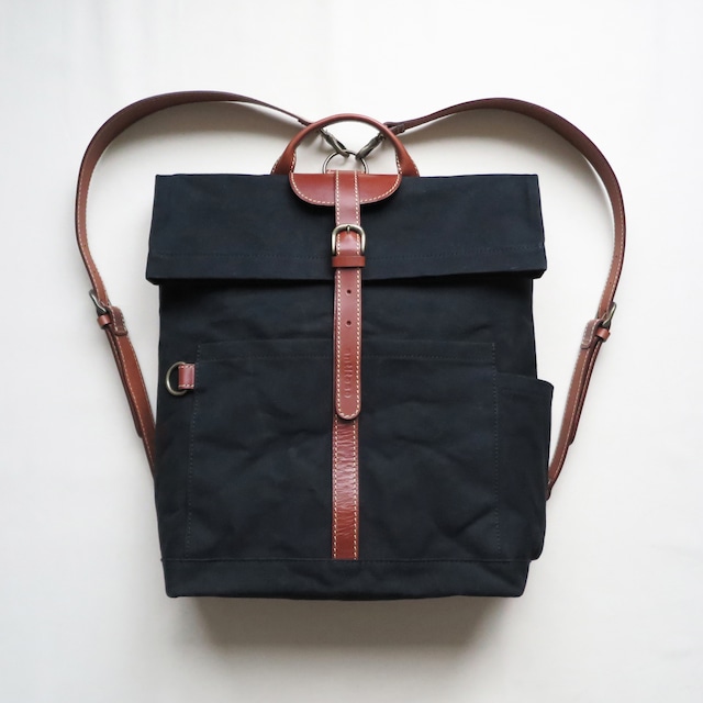 Paraffin canvas  back pack 「advantage」BLACK