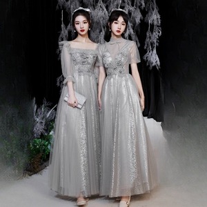 ワンピース レディース ドレス 送料無料 2色 ロング ミディアム マキシ丈 フレア シフォン レースアップ 半袖 七分袖 フレア スクエア オフショルダー 刺繍 花柄 スパンコース 透け感 ラウンドネック 二の腕カバー ゆったり 楽ちん スリット サイドスリット ラフ 体型カバー 着痩せ 無地 婦人服 10代 20代 30代 40代 50代 ボックスシルエット Iライン 大人 重ね着シンプル お洒落 おしゃれ グレー シャンパン XS S M L XL 2XL 3XL 4XL 5XL 6XL