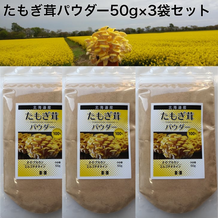 たもぎ茸石突乾燥パウダー 50g×3袋【北海道産 そらちたもぎ