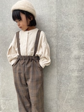 【アウトレット】check suspender pants