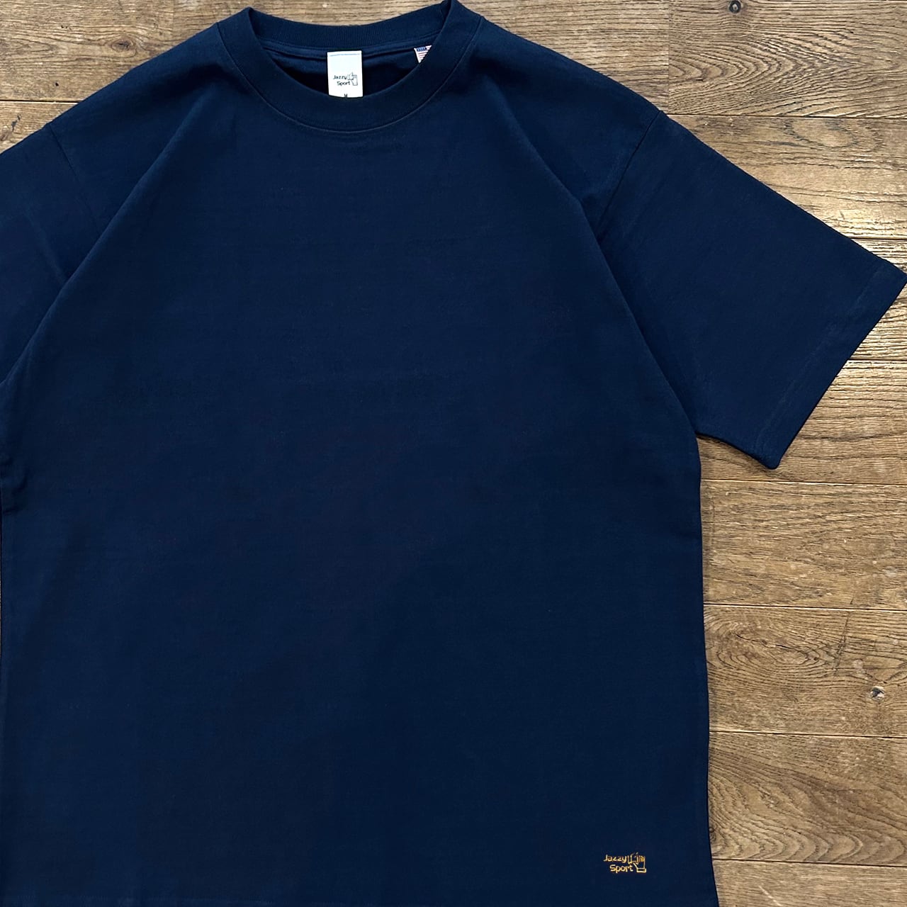 J.S. ロゴ 刺繍 U.S.A. コットン／ヘビーウェイト Tシャツ（ネイビー）