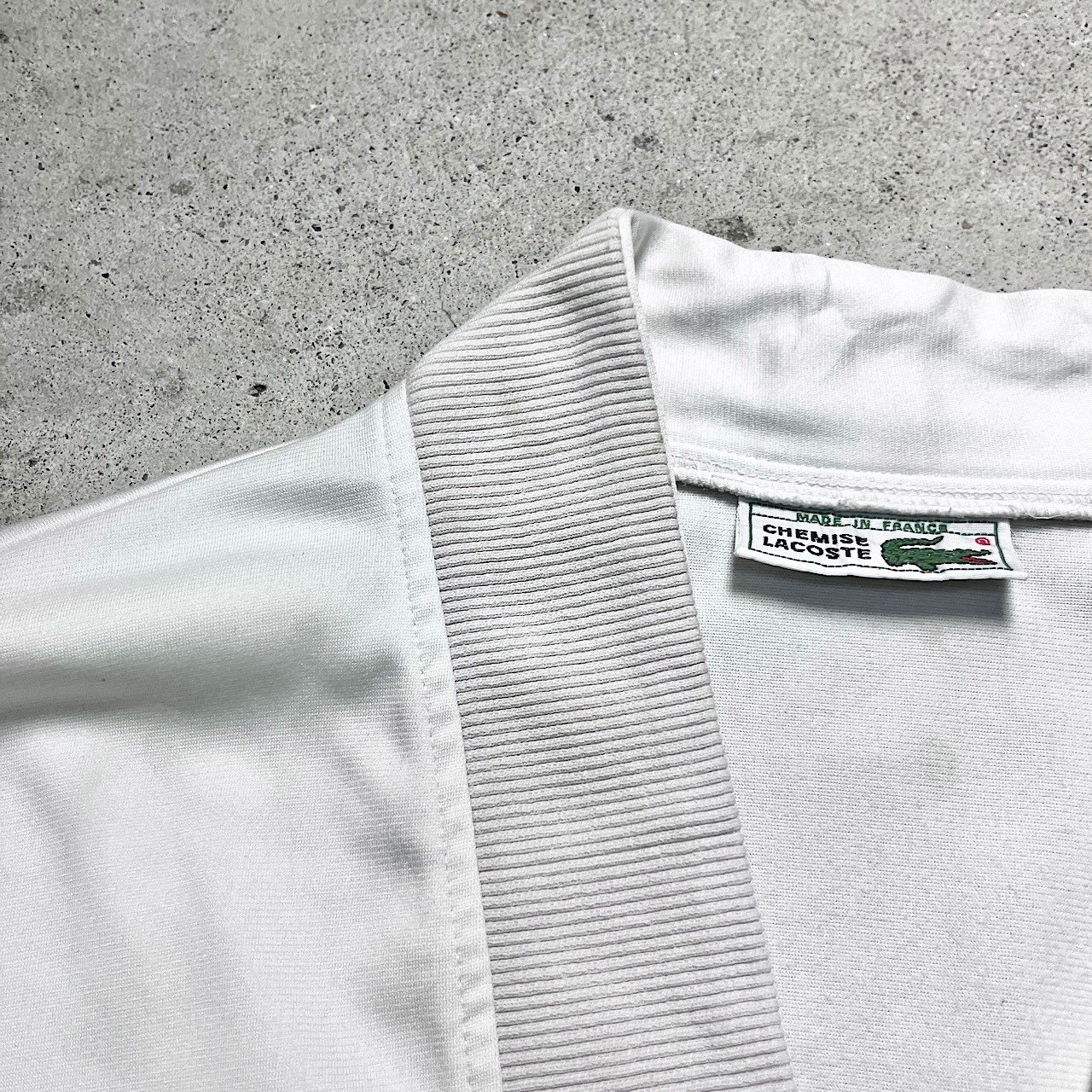 70年代 フランス製 LACOSTE ラコステ ノーカラー ジャージ トラック 
