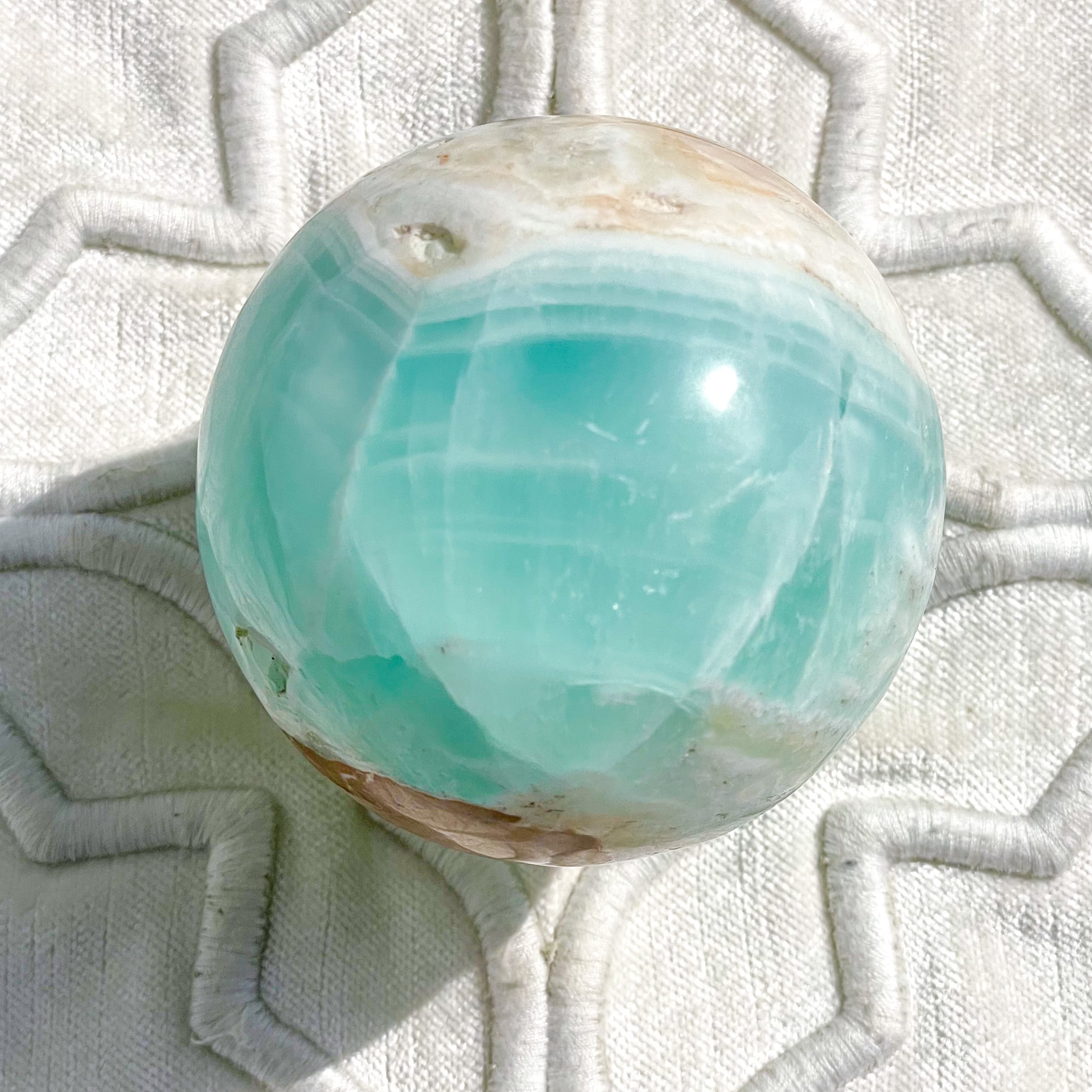 High Quality Caribbean Blue Calcite Sphere 3 ✧ カリビアンブルー