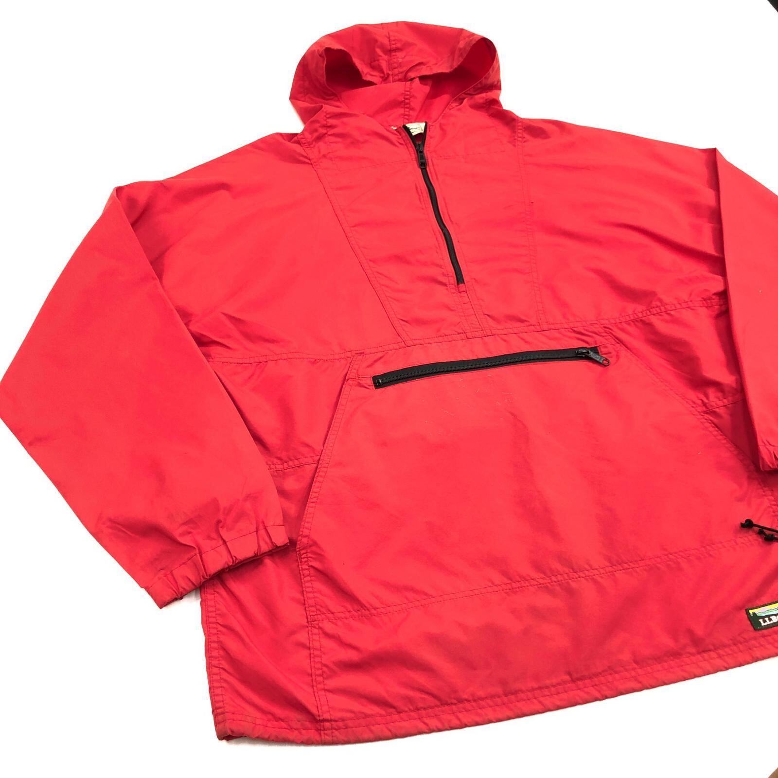 90s L.L.Bean エルエルビーン ナイロン プルオーバー シャツ レッド 