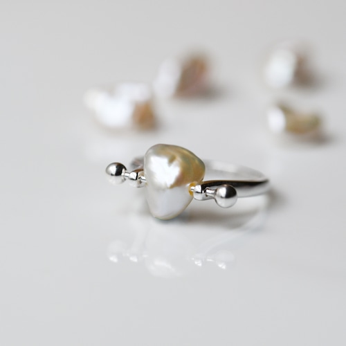 ケシパール リング 指輪 【金具選択可 石おまかせ】 ハンドメイド アクセサリー