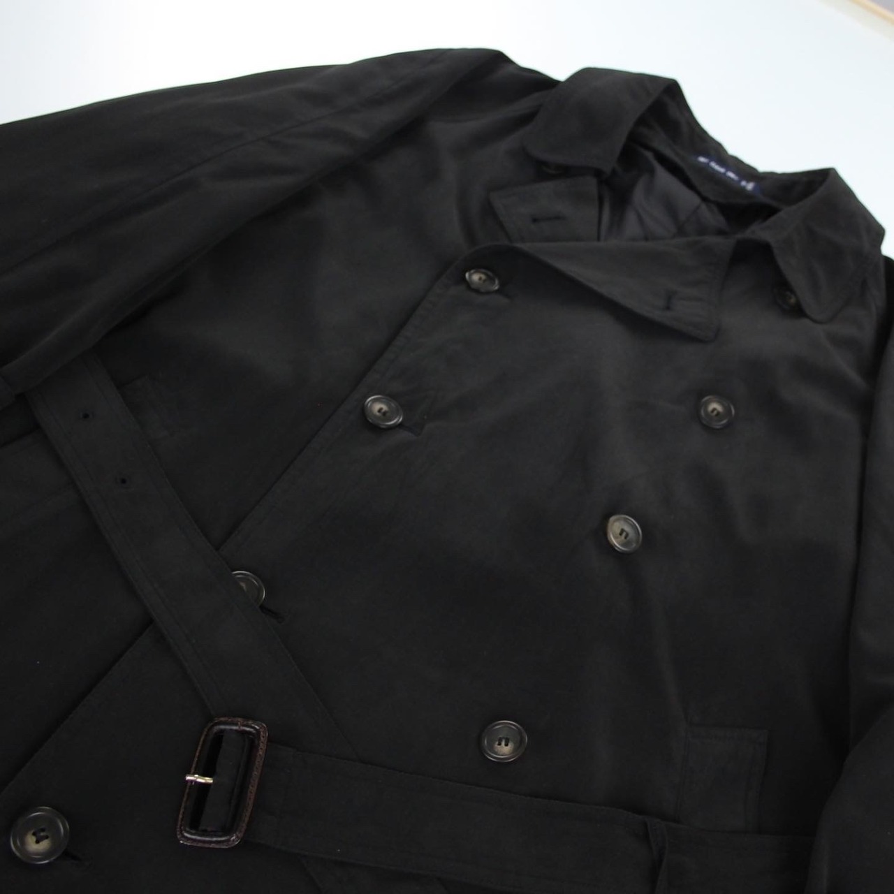 RALPH LAUREN ブラック スムースロングトレンチコート【FF-6282】 | cv