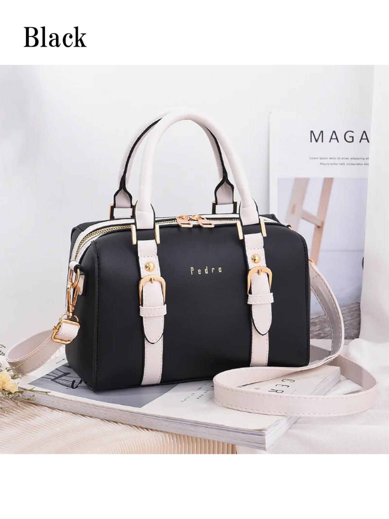 【0277】Bicolor Boston Style Shoulder Hand Bag