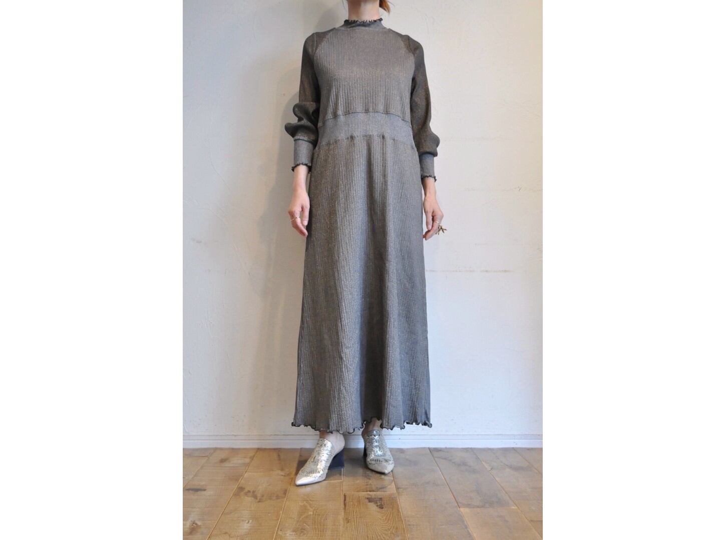 RehersalL】glitter rib onepiece /【リハーズオール】グリッターリブ 