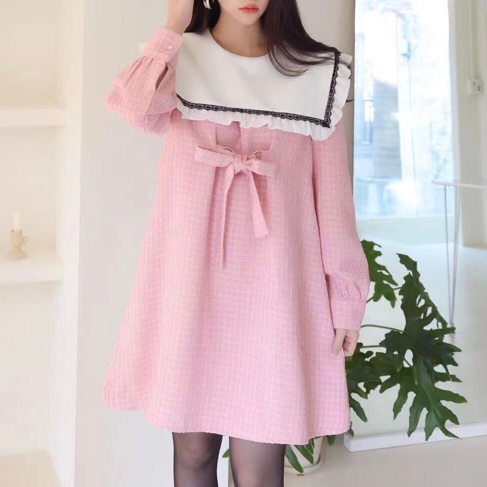 パステルツィードビブカラーワンピース Manon Tokyo