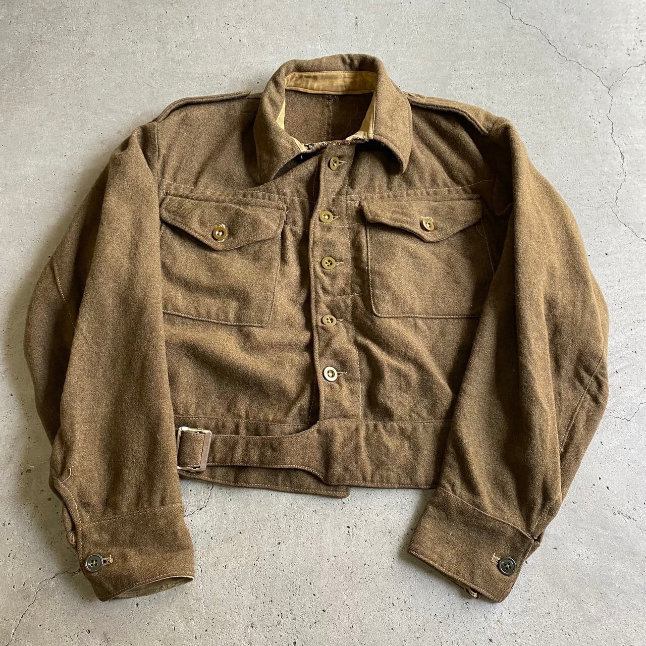 40年代 イギリス軍 ヴィンテージ バトルドレス ウール シャツ 