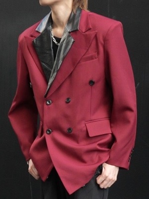 【ALUDE SELECT 】Double velvet pu leather jacket(2color）