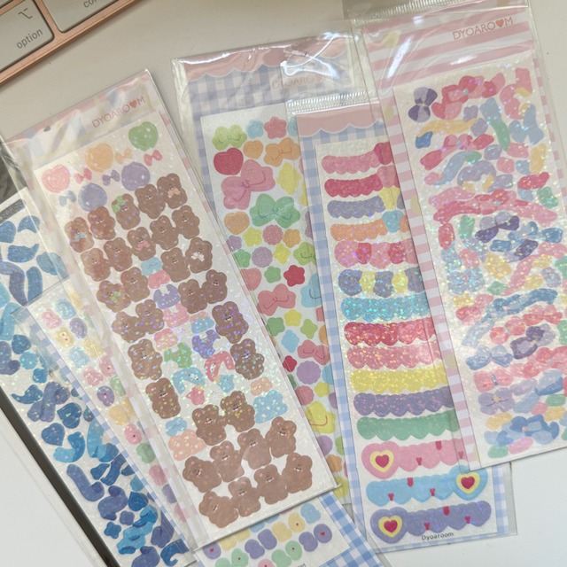 seal-0267｜Pastel Sparkle Sticker｜手帳デコ コラージュ 素材