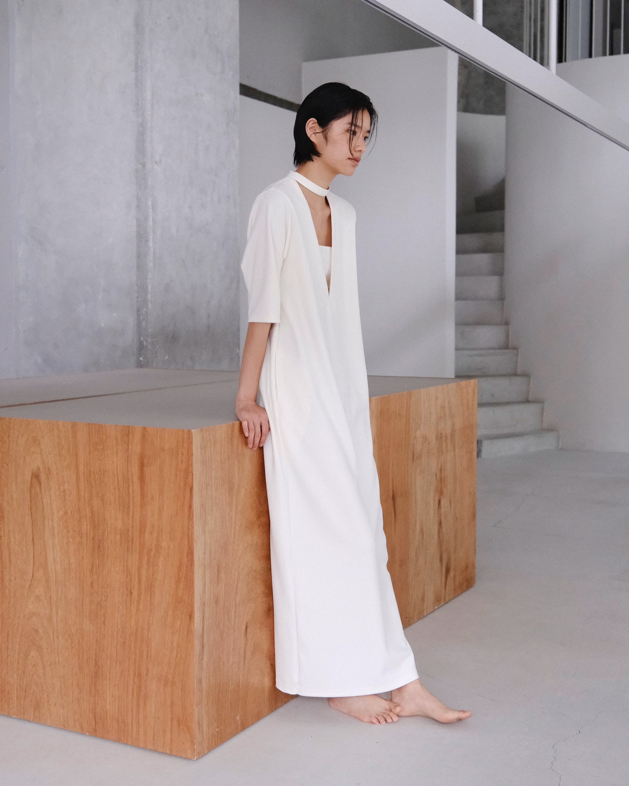 bowtie V-neck one-piece -made in japan- | aéré