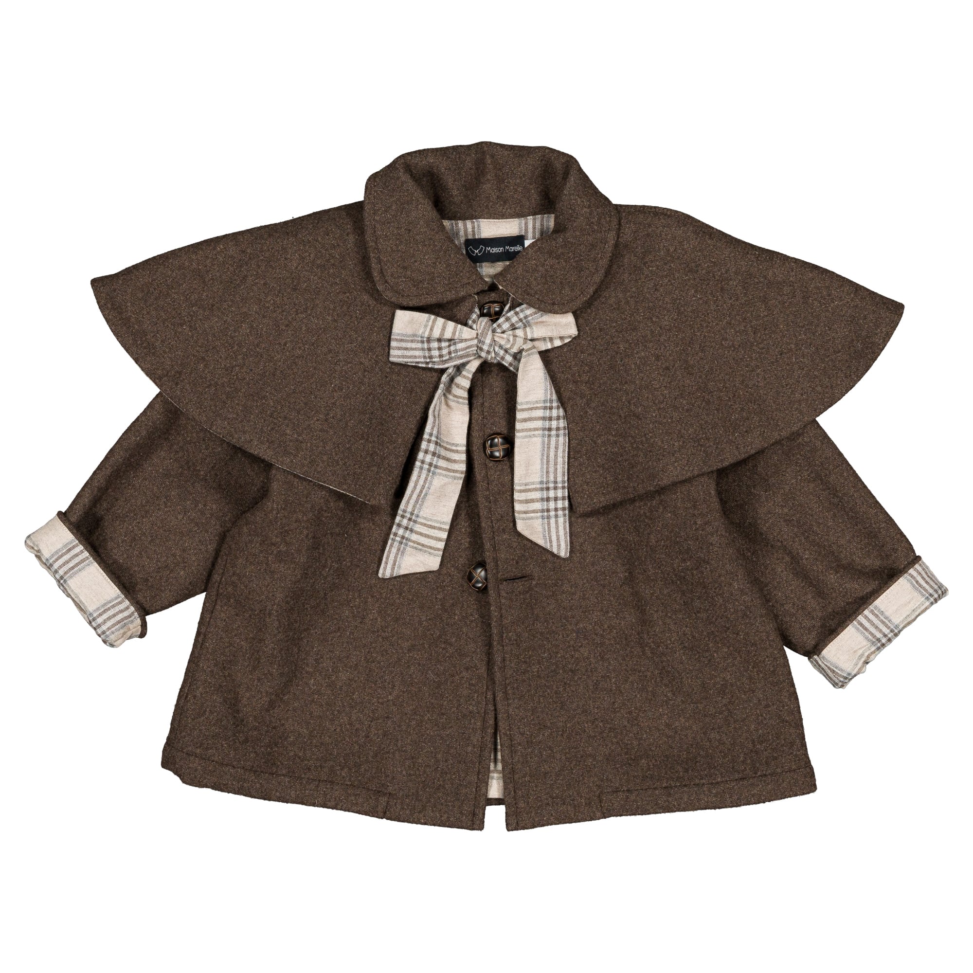 【予約・特典あり】Maison Marelle / Jacket DARCY - brown wool / 6Y~12Y