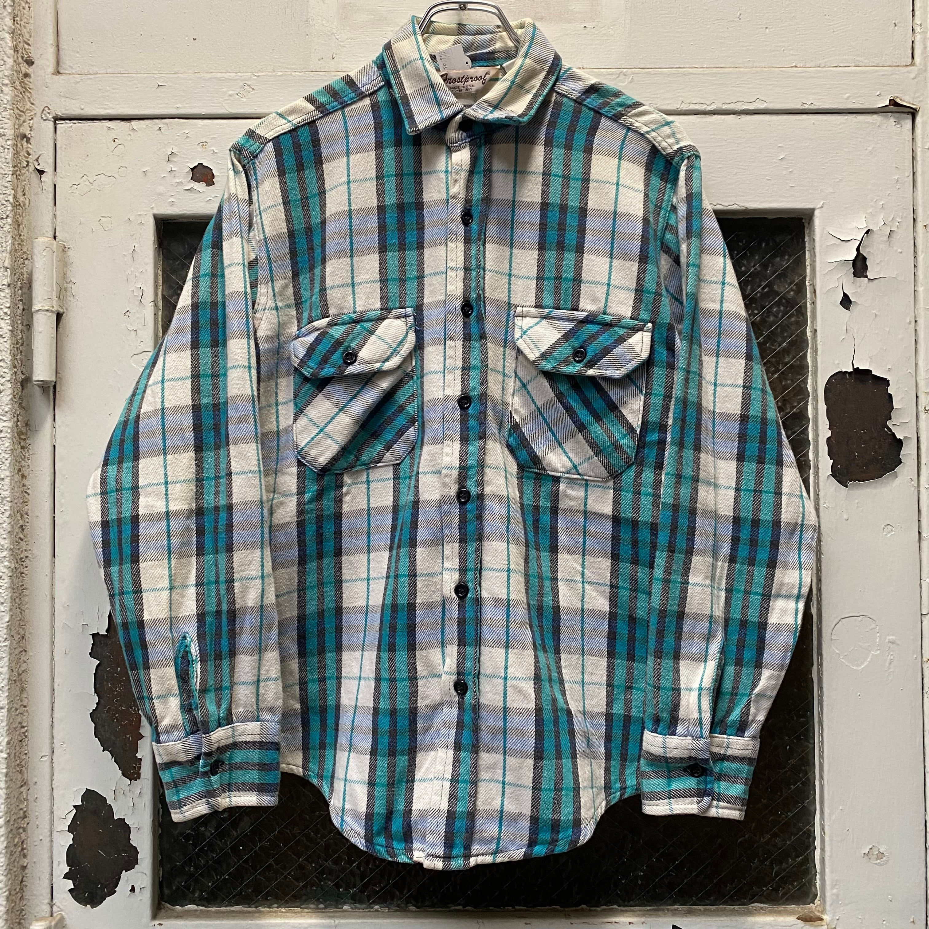 トップス 70S Sears Kings Road shadow plaid shirtL XL‼︎】70's Sears Shadow Plaid Open Collar Rayon Shirt “KINGS ROAD