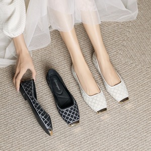 ビジューローヒール スクエアトゥパンプス U0359