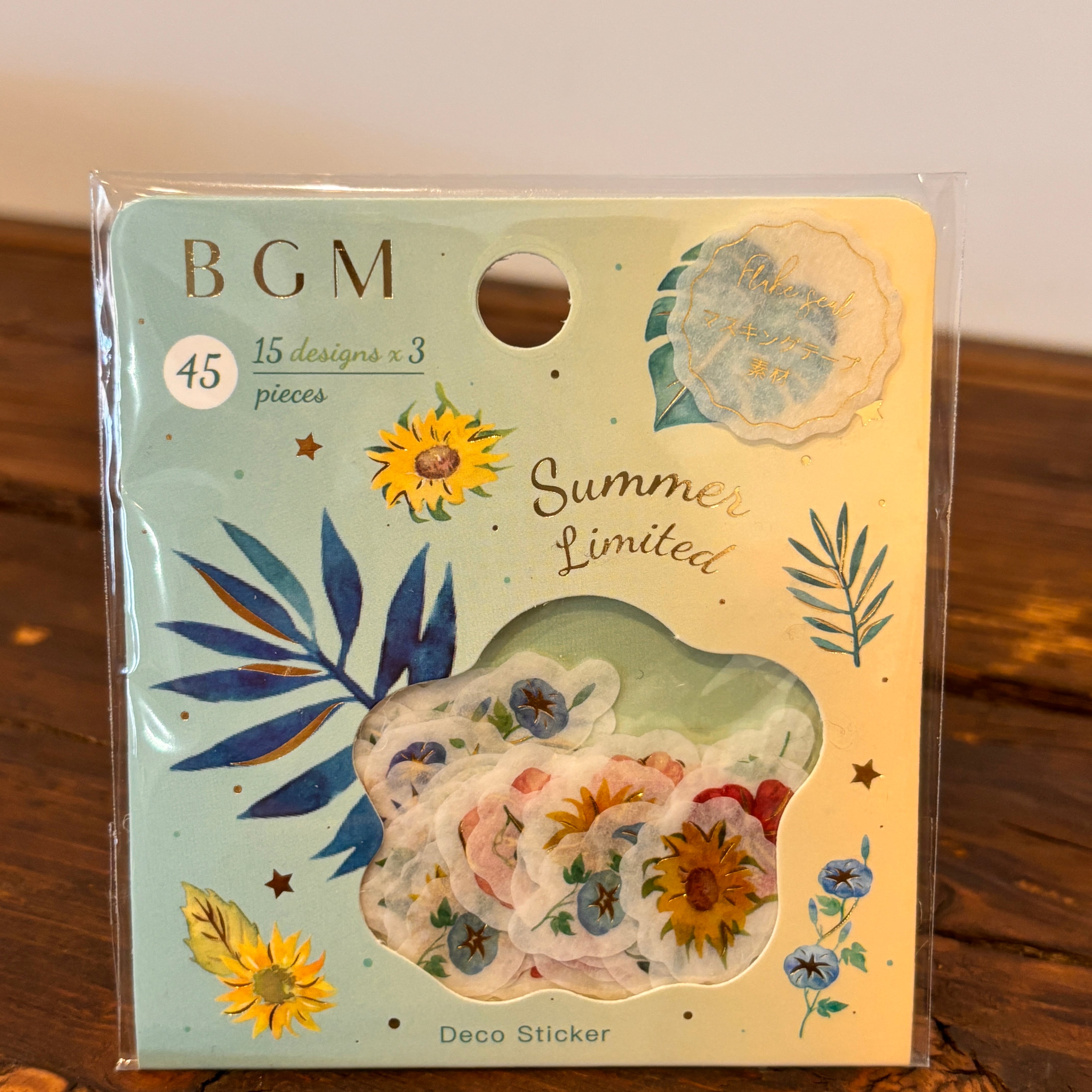 【廃番】BGM 箔押し 夏限定 夏の花 フレークシール BG20