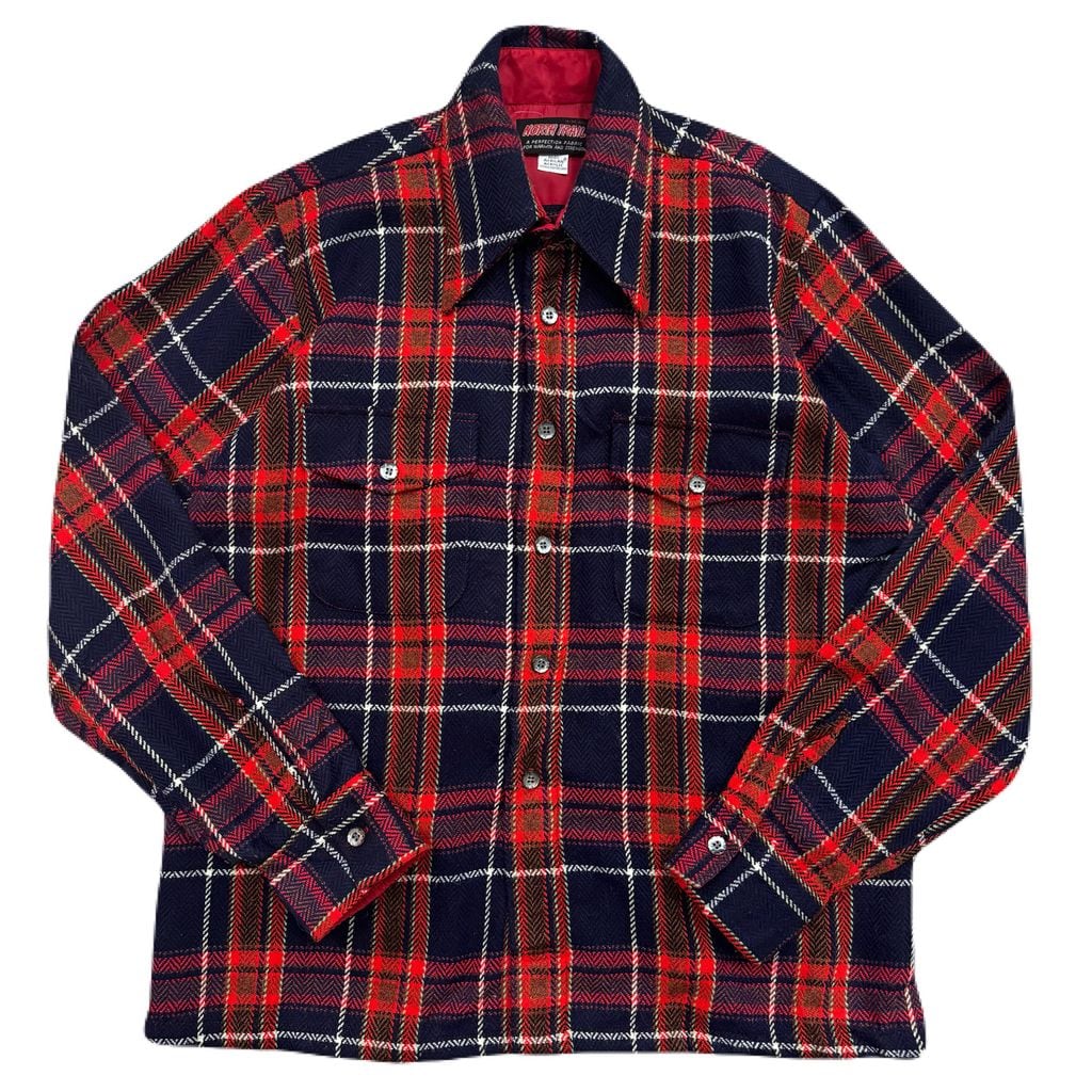 70年代　ネルシャツ 70s~ 70s 80s North Trail Flannel Shirt チェック柄 アクリル