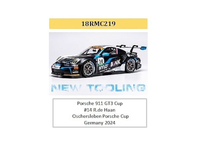 ixo / イクソ 　　　ポルシェ 911 GT3 CUP 2024年 オッシャースレーベン ポルシェカップ ドイツ #14 R.de Haan 　　　18RMC219