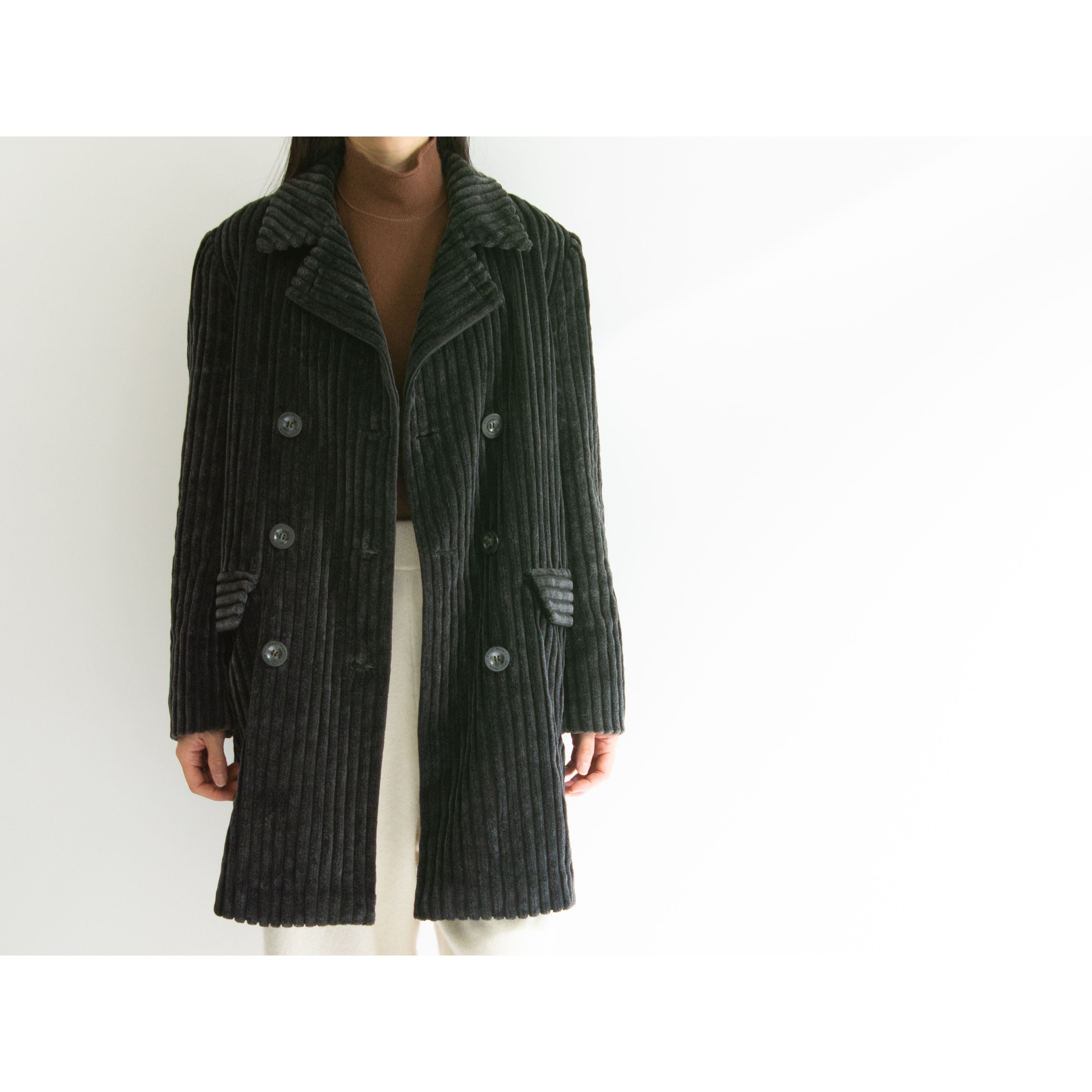【MaxMara SPORTMAX】Made in Italy 100% Cotton Corduroy Double Jacket（マックスマーラ スポーツマックス イタリア製 太畝コーデュロイダブルジャケット コート）